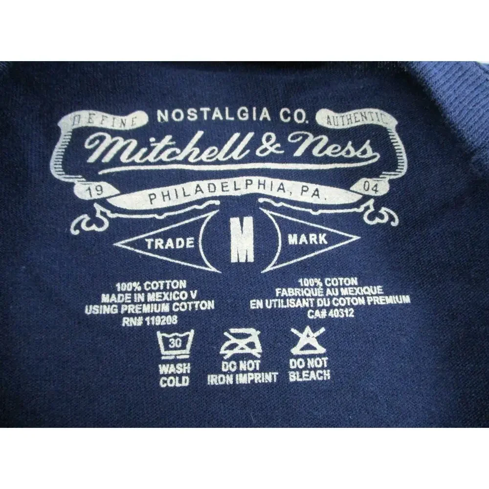 Boston Red Sox Shirt Men Med Blue MLB Baseball Cooperstown Mitchell Ness 1389-90 - Picture 5 of 10